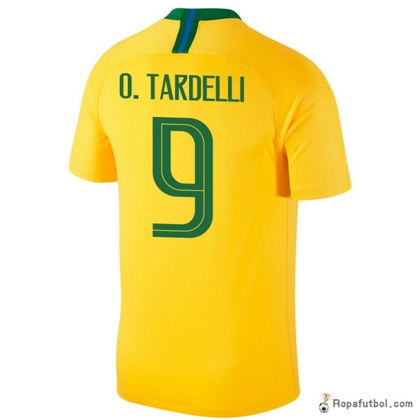 Camiseta Brasil Replica Primera Ropa O.Tardelli 2018 Amarillo